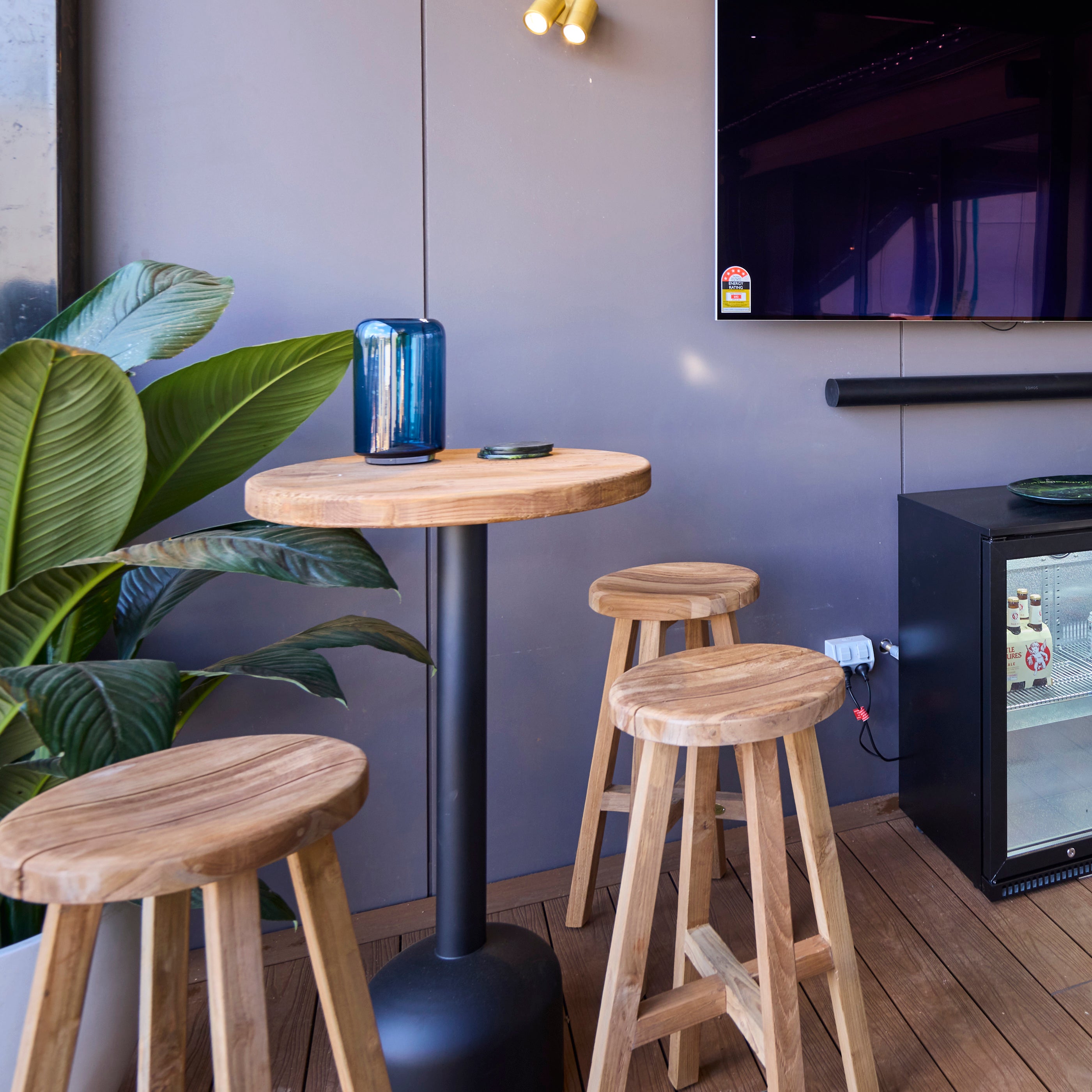 Morency 60cm Reclaimed Pine Round Bar Table, Natural