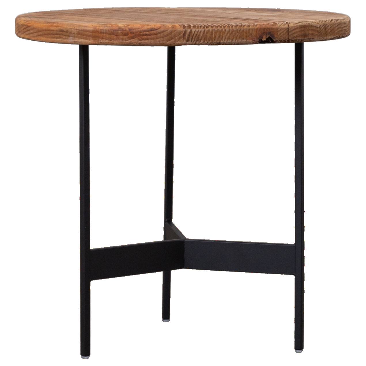 Rangeview 47cm Reclaimed Pine Round Tall Side Table, Natural