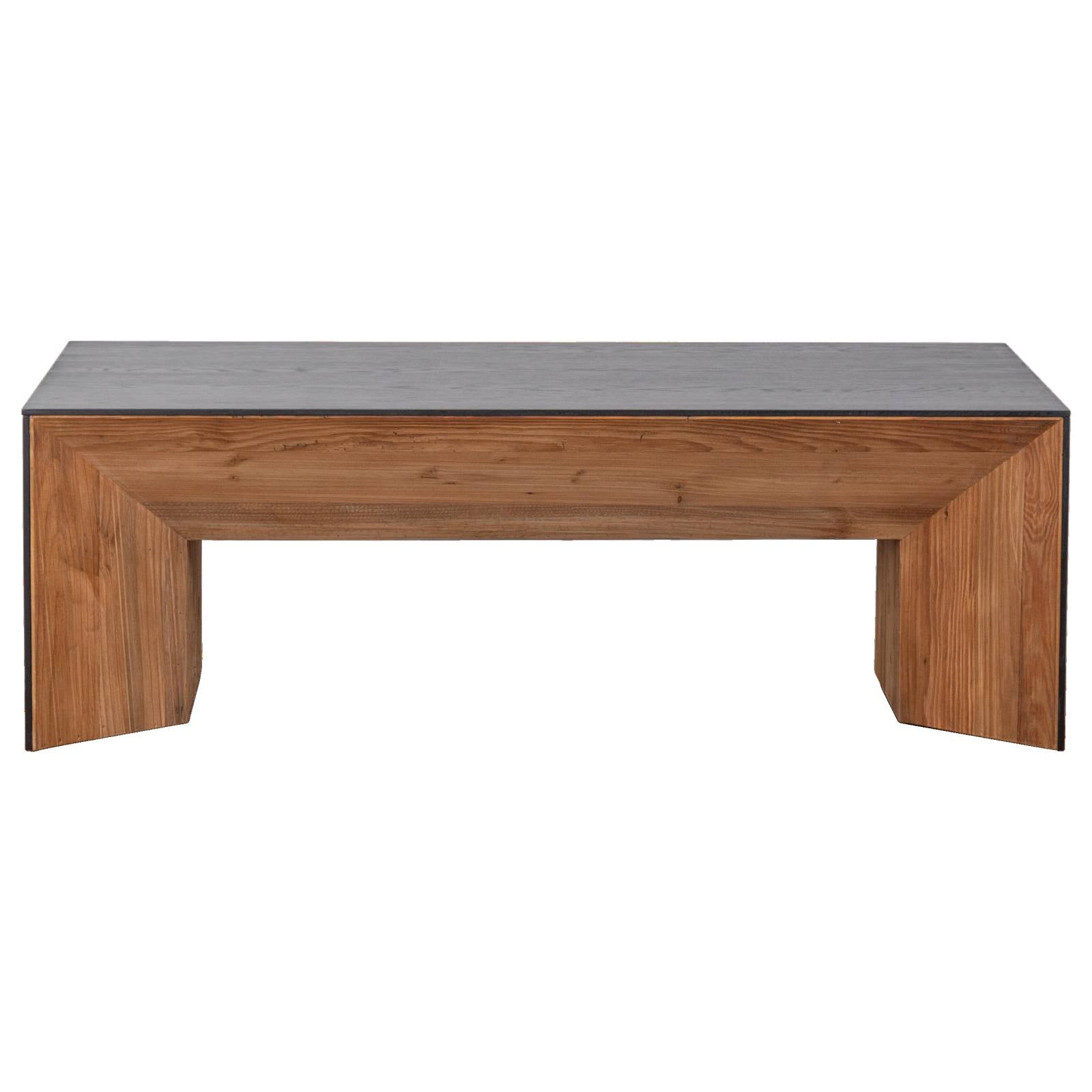 Crestbank 137cm Reclaimed Pine Coffee Table, Black
