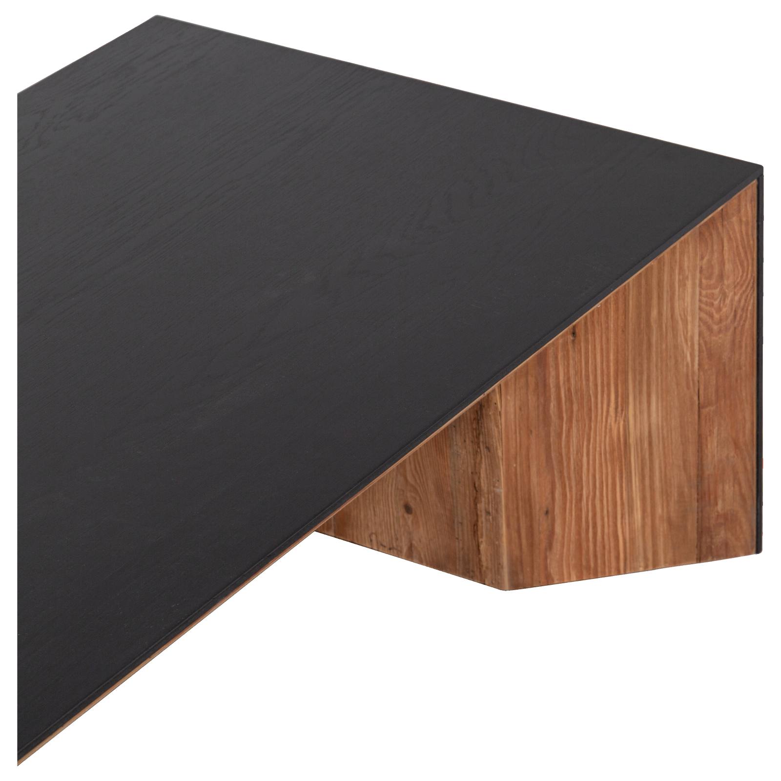 Crestbank 137cm Reclaimed Pine Coffee Table, Black