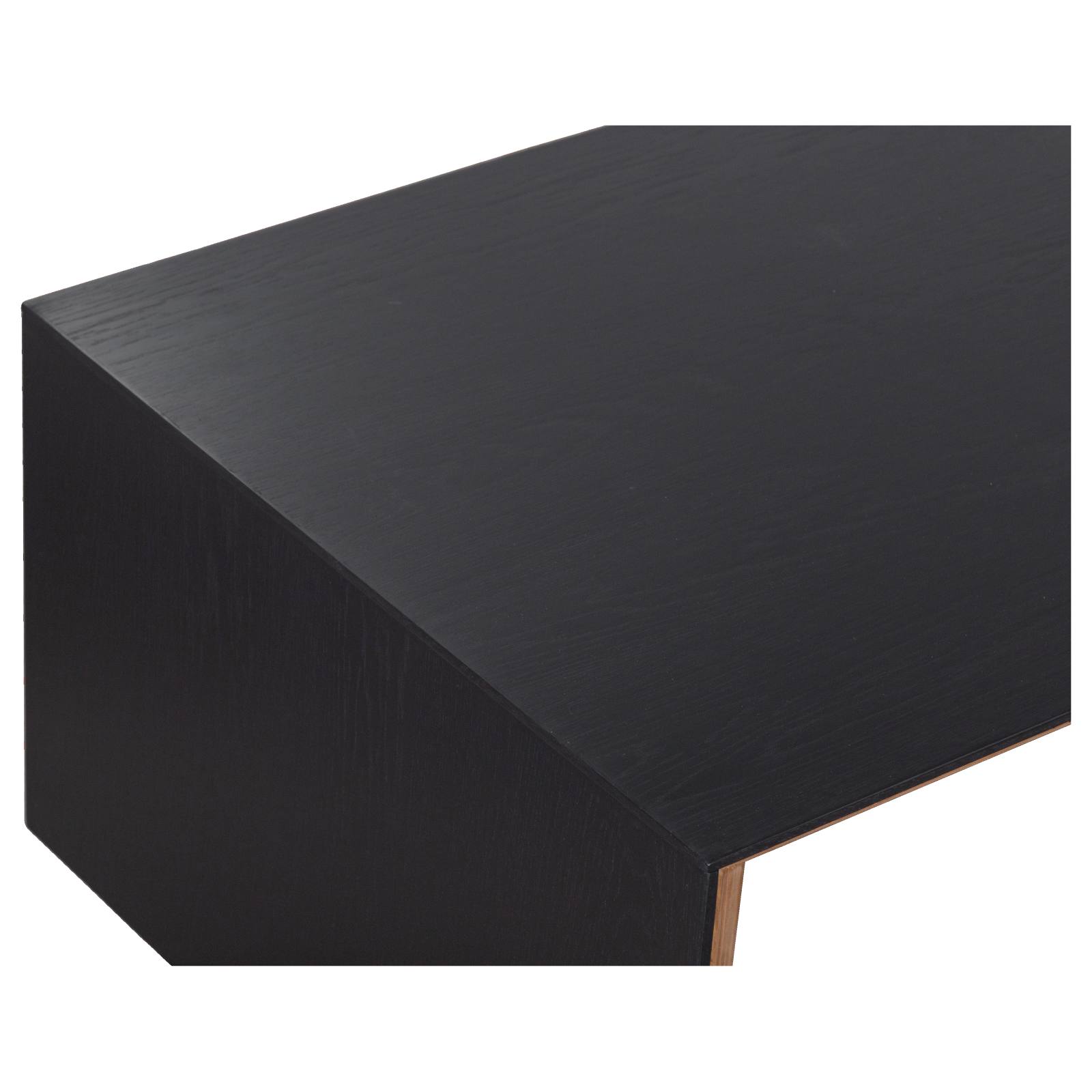 Crestbank 137cm Reclaimed Pine Coffee Table, Black