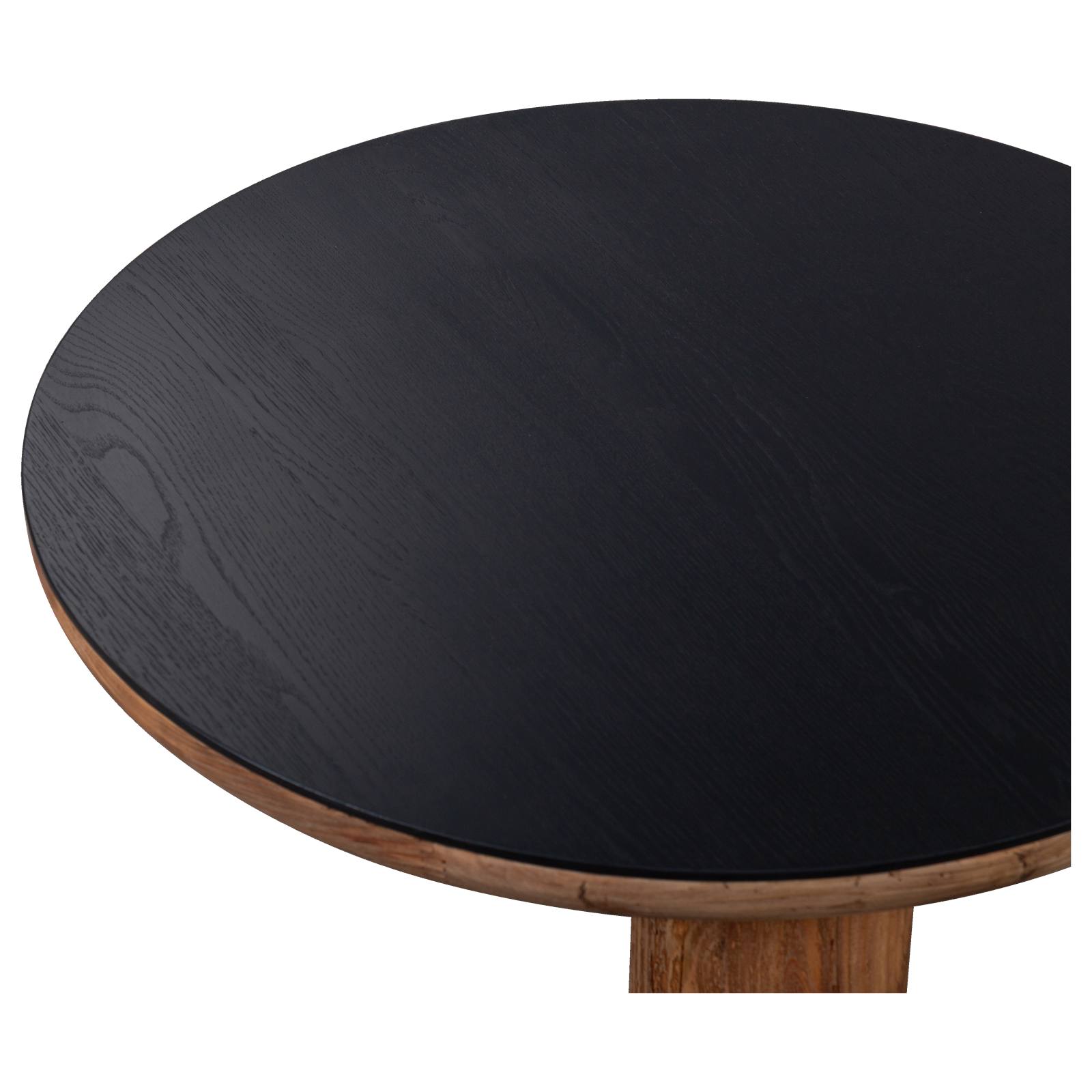 Knoxville 92cm Reclaimed Pine Round Coffee Table, Black