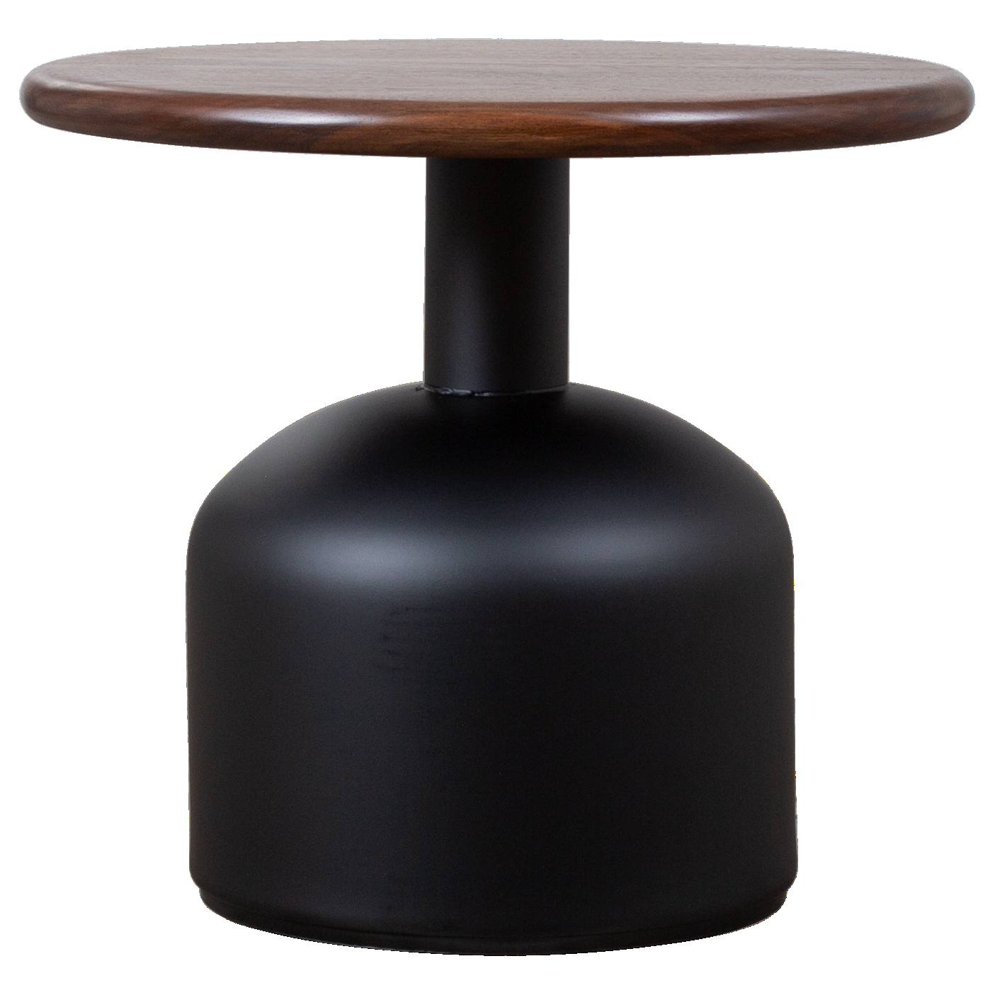 Montserat 52cm Walnut Round Side Table, Black