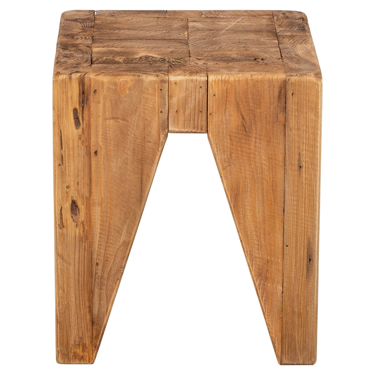 Zig 35cm Recycled Pine Stool, Natural