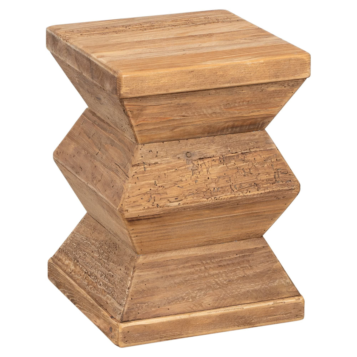 Zag 31cm Recycled Pine Stool, Natural
