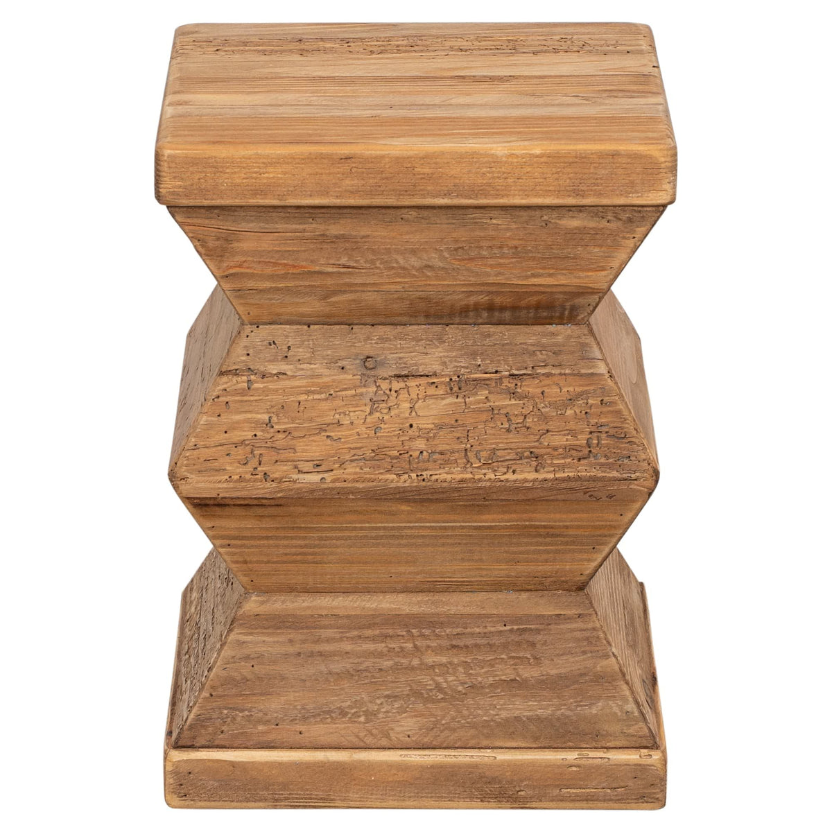 Zag 31cm Recycled Pine Stool, Natural