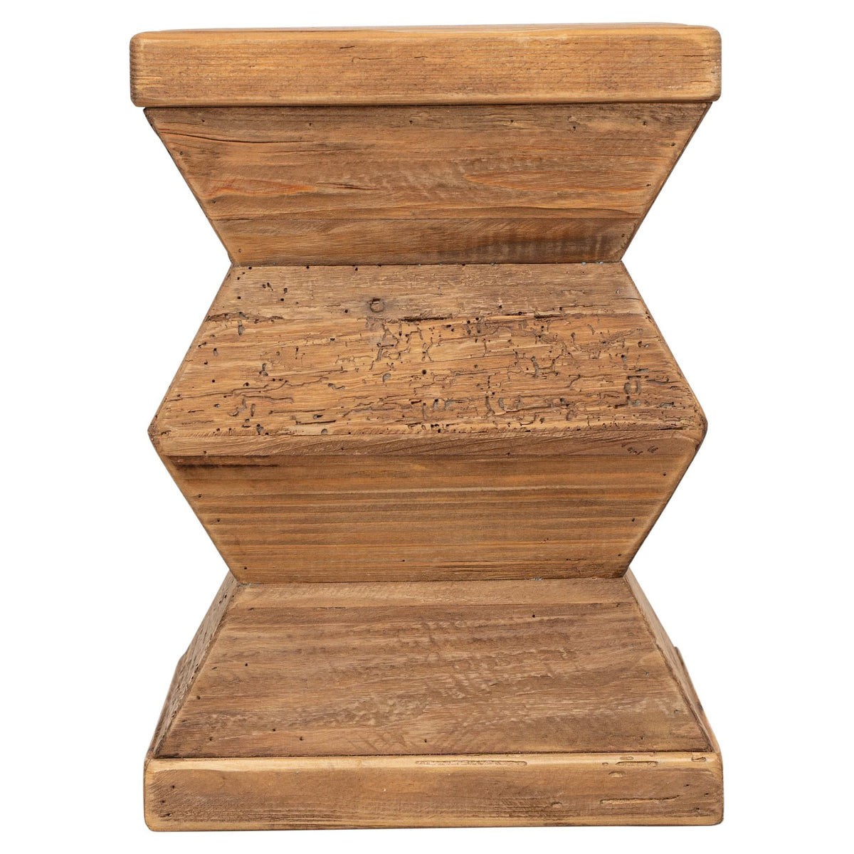 Zag 31cm Recycled Pine Stool, Natural