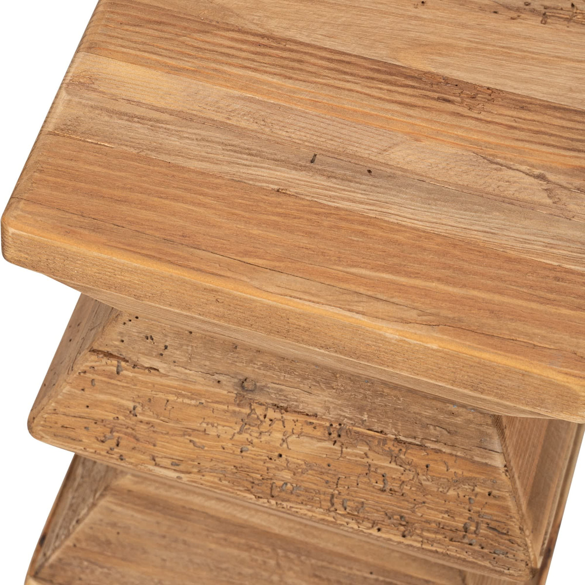 Zag 31cm Recycled Pine Stool, Natural