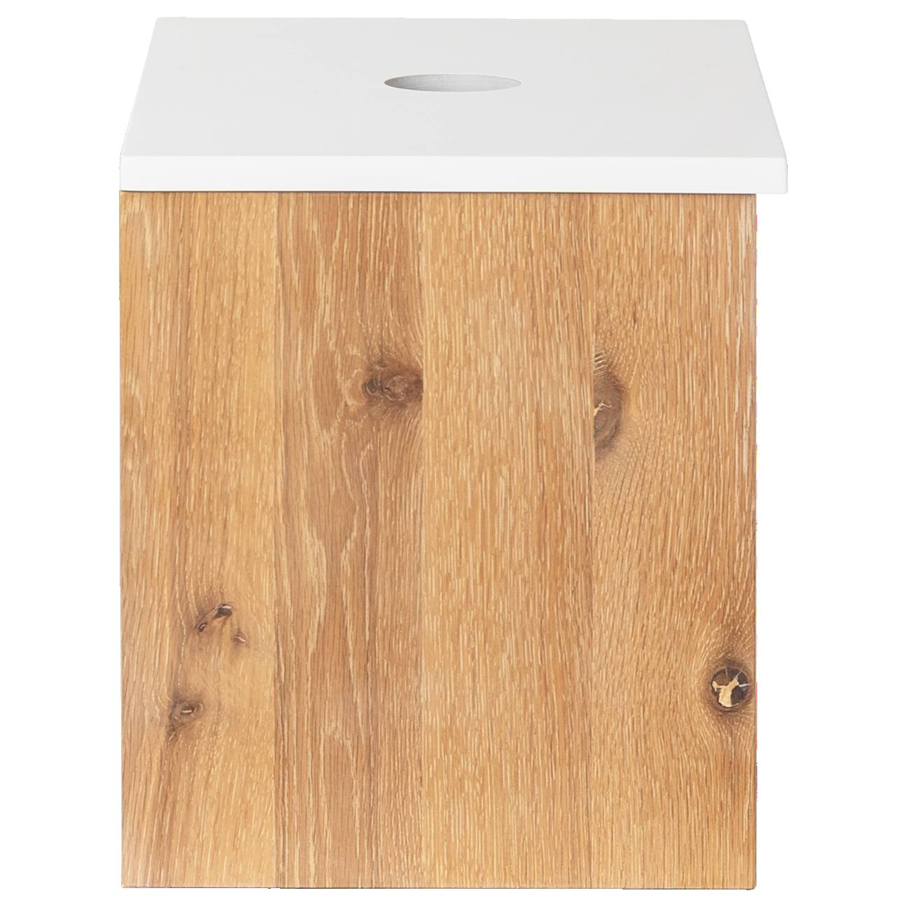 Alero 60 White Resin Top Wall Hung Vanity, Acacia Tan