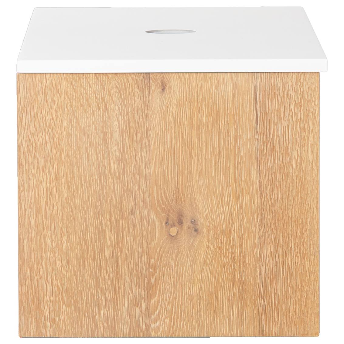 Alero 90 White Resin Top Wall Hung Vanity, Acacia Tan