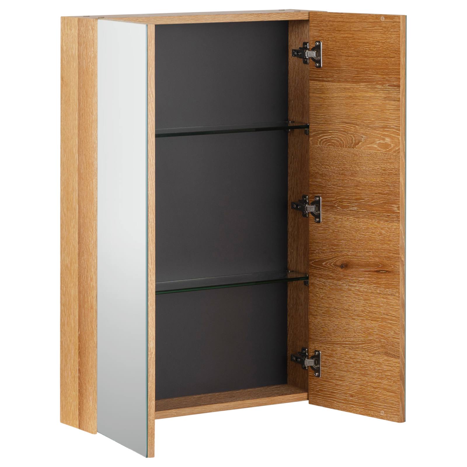 Alero 60cm 2 Door Mirror Cabinet, Acacia Tan