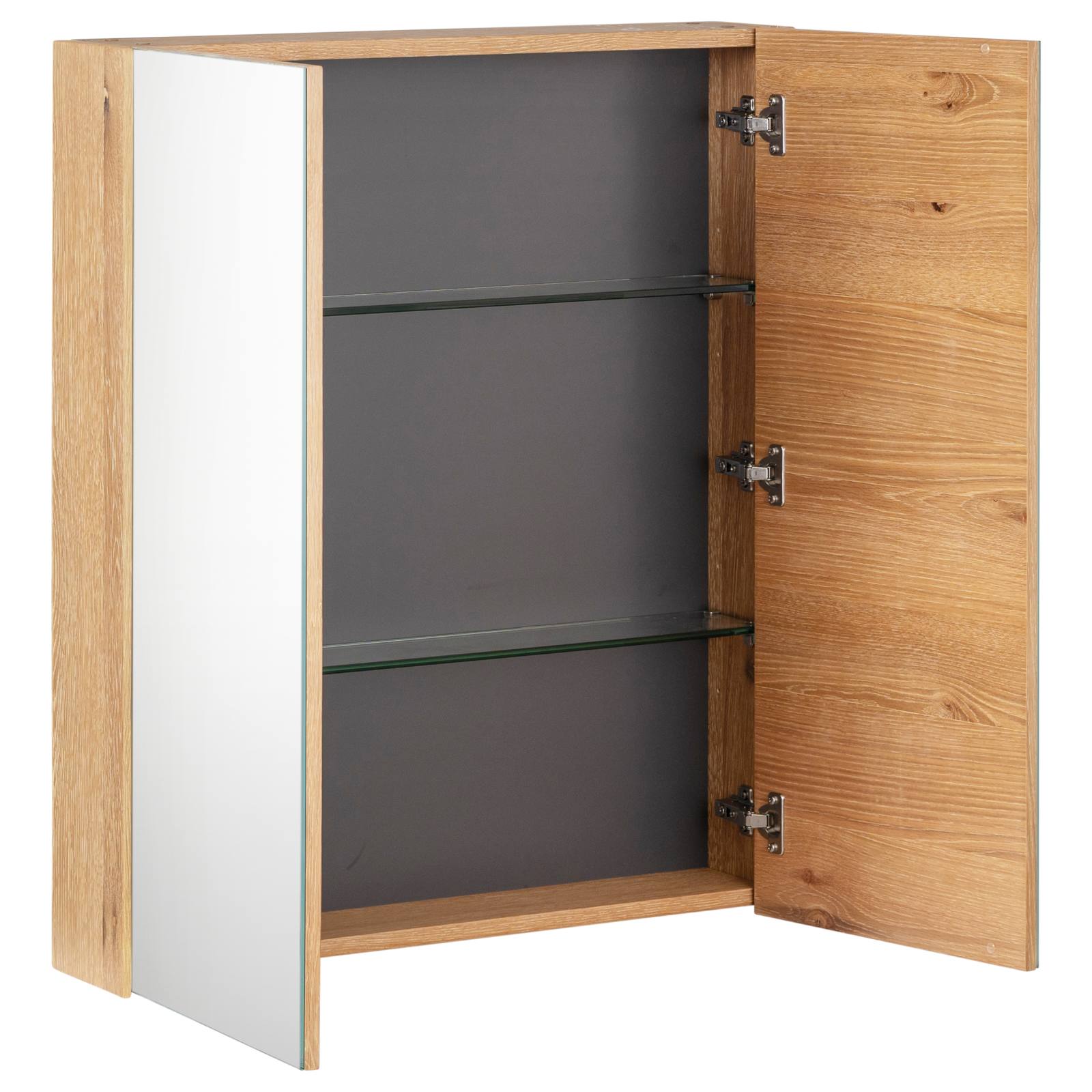 Alero 75cm 2 Door Mirror Cabinet, Acacia Tan