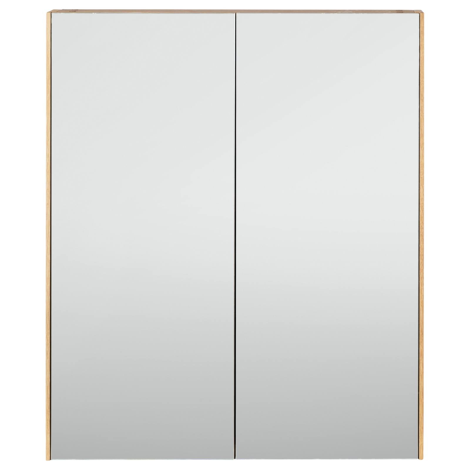 Alero 75cm 2 Door Mirror Cabinet, Acacia Tan