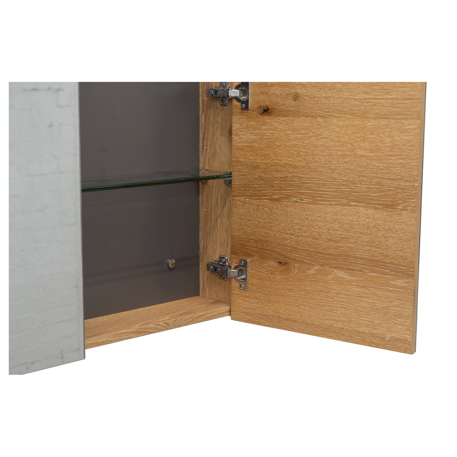 Alero 120cm 3 Door Mirror Cabinet, Acacia Tan