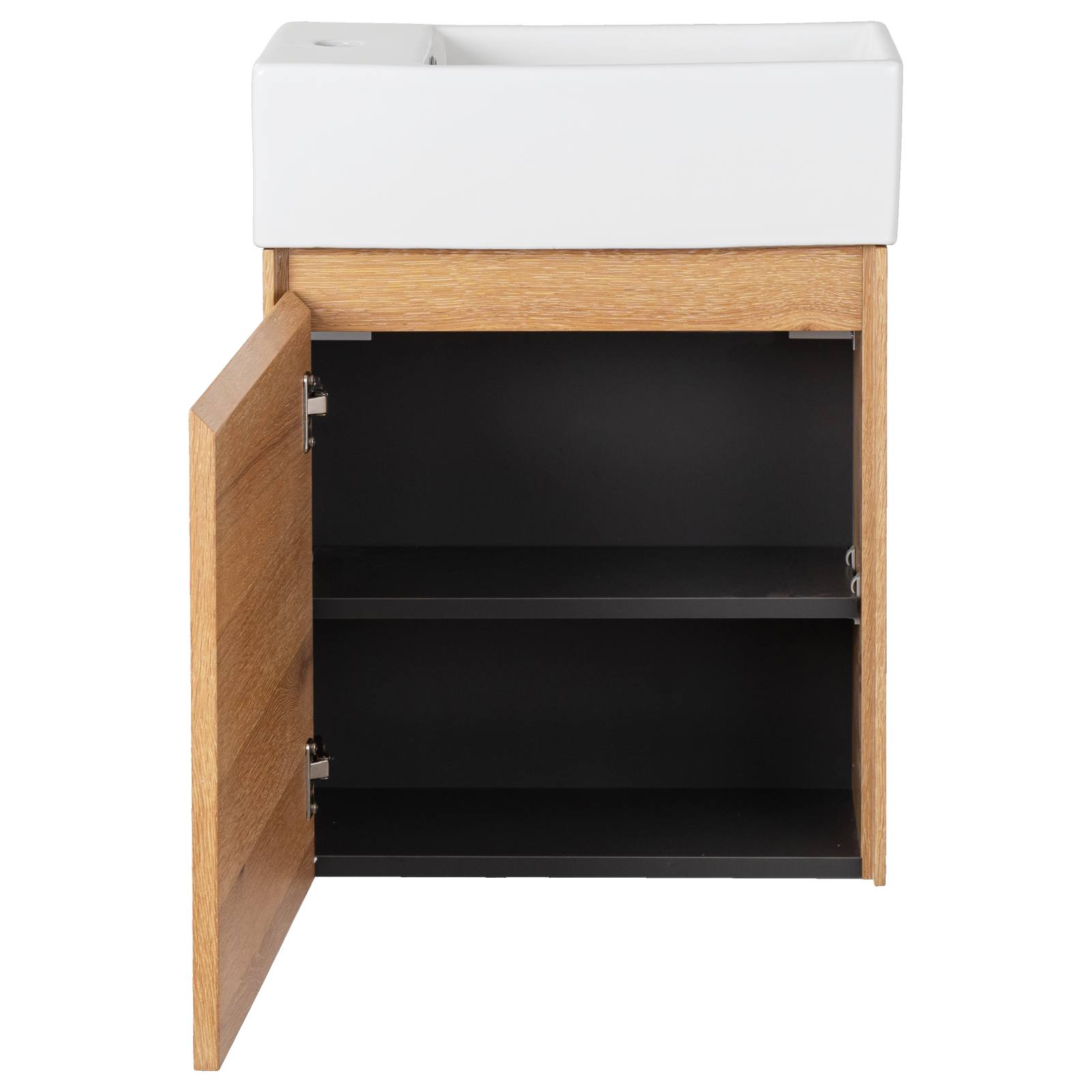 Mico 50x25cm Wall Hung Vanity with Ceramic Basin, Acacia Tan