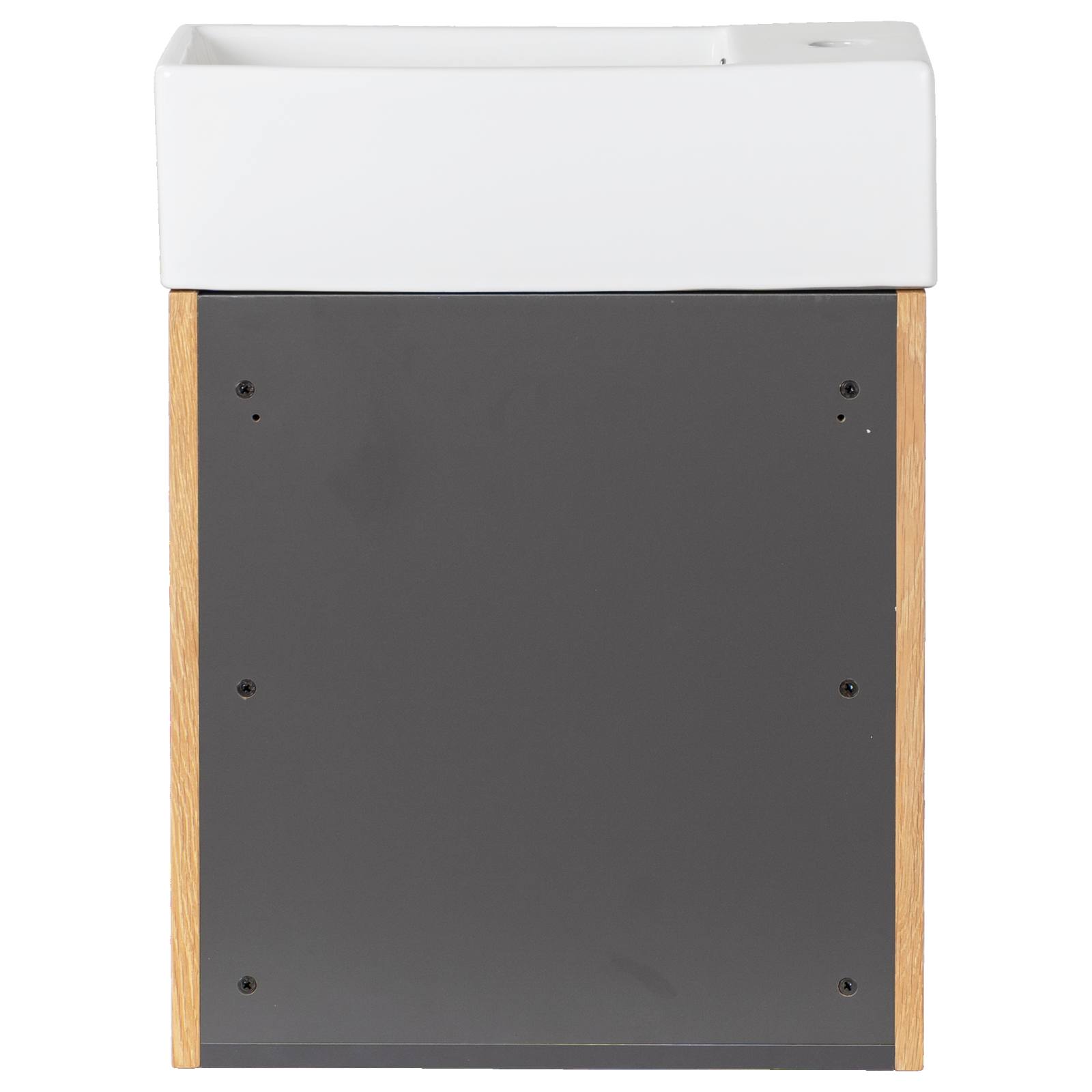 Mico 50x25cm Wall Hung Vanity with Ceramic Basin, Acacia Tan