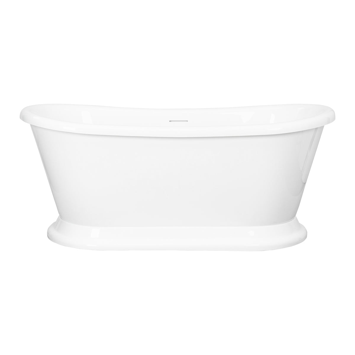 Classic Double Ended 158cm Freestanding Acrylic Bath with Overflow & Waste, Gloss White