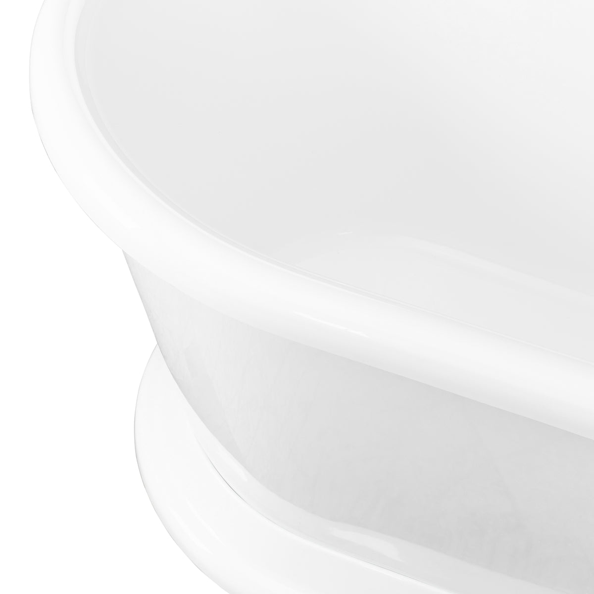 Classic Double Ended 158cm Freestanding Acrylic Bath with Overflow & Waste, Gloss White