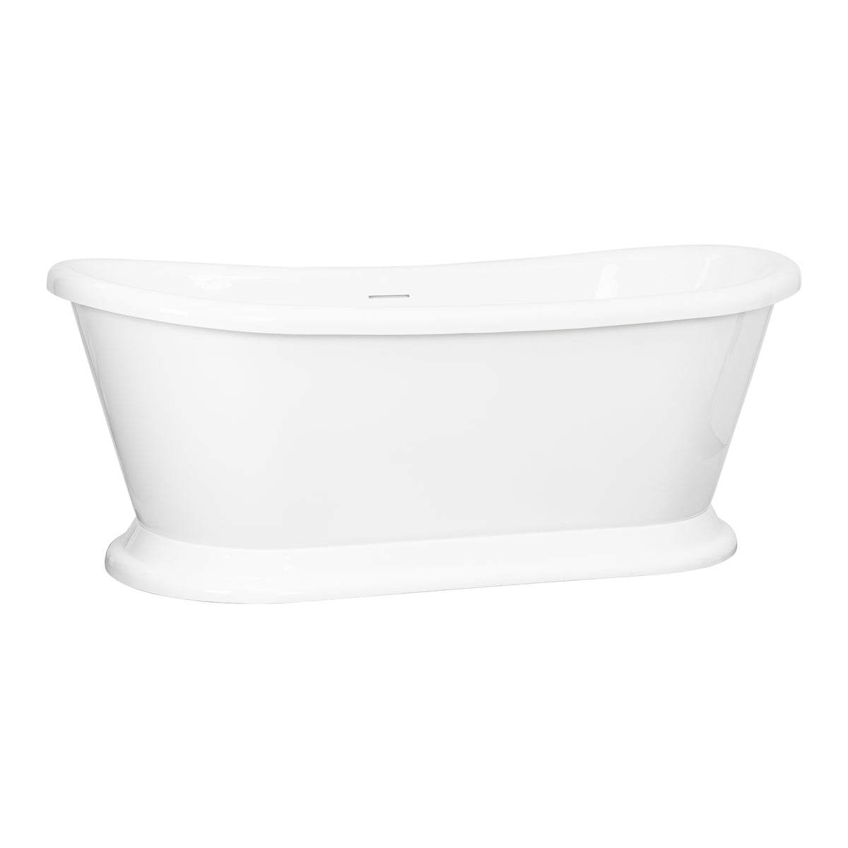 Classic Double Ended 170cm Freestanding Acrylic Bath with Overflow & Waste, Gloss White