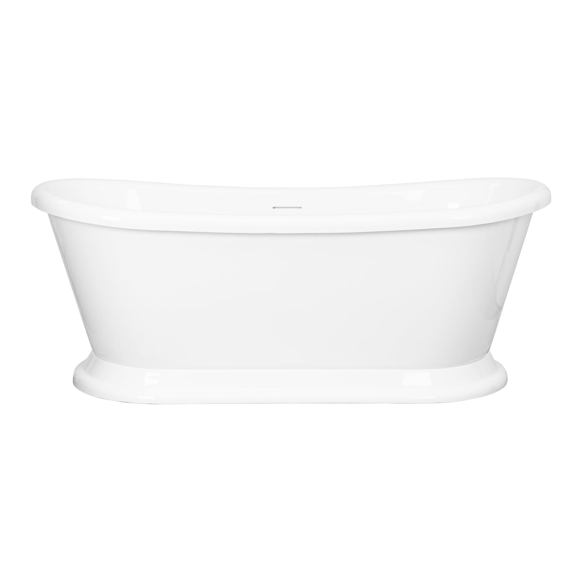 Classic Double Ended 170cm Freestanding Acrylic Bath with Overflow & Waste, Gloss White