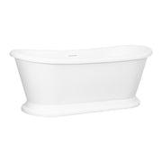 Classic Double Ended 170cm Freestanding Acrylic Bath with Overflow & Waste, Matte White