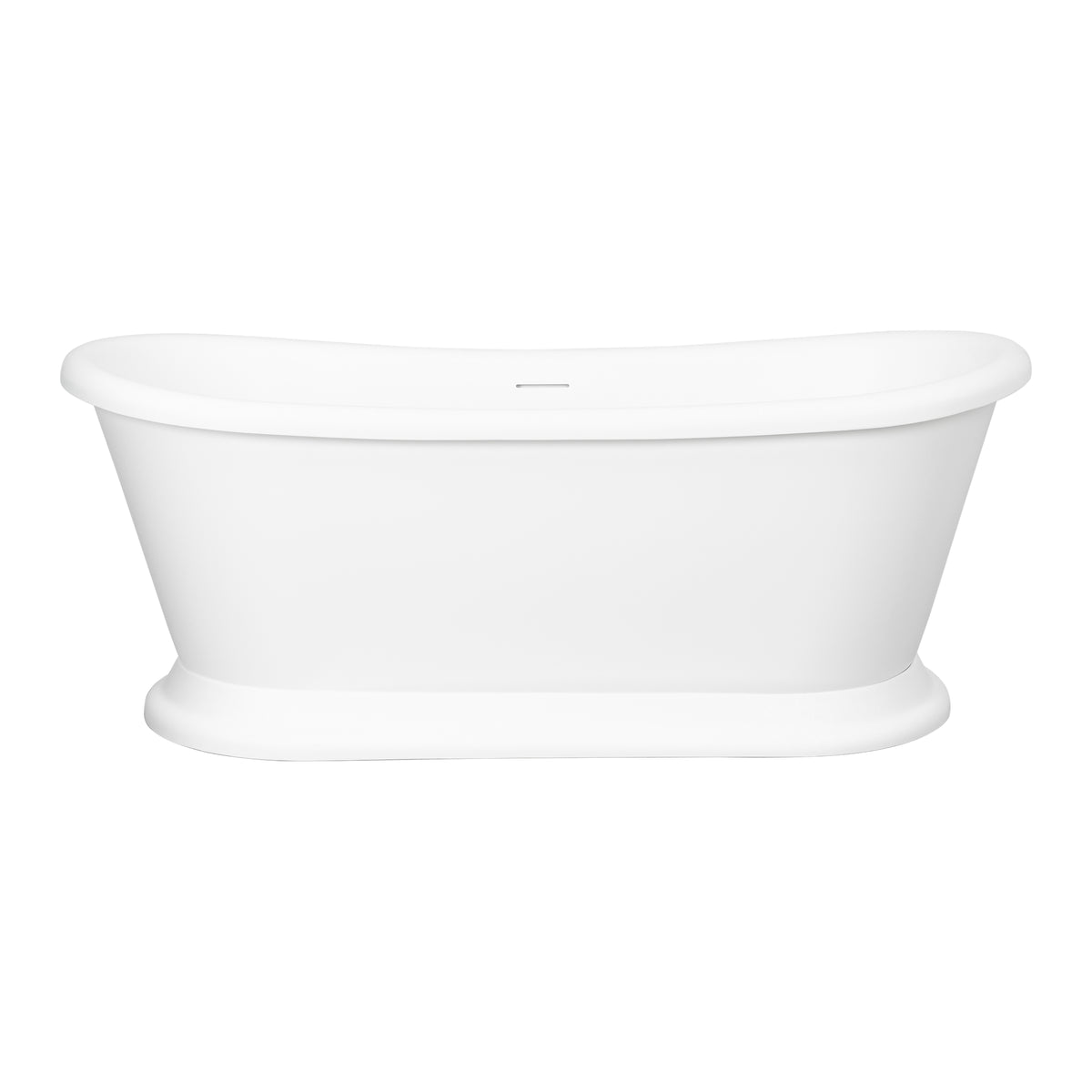 Classic Double Ended 170cm Freestanding Acrylic Bath with Overflow & Waste, Matte White
