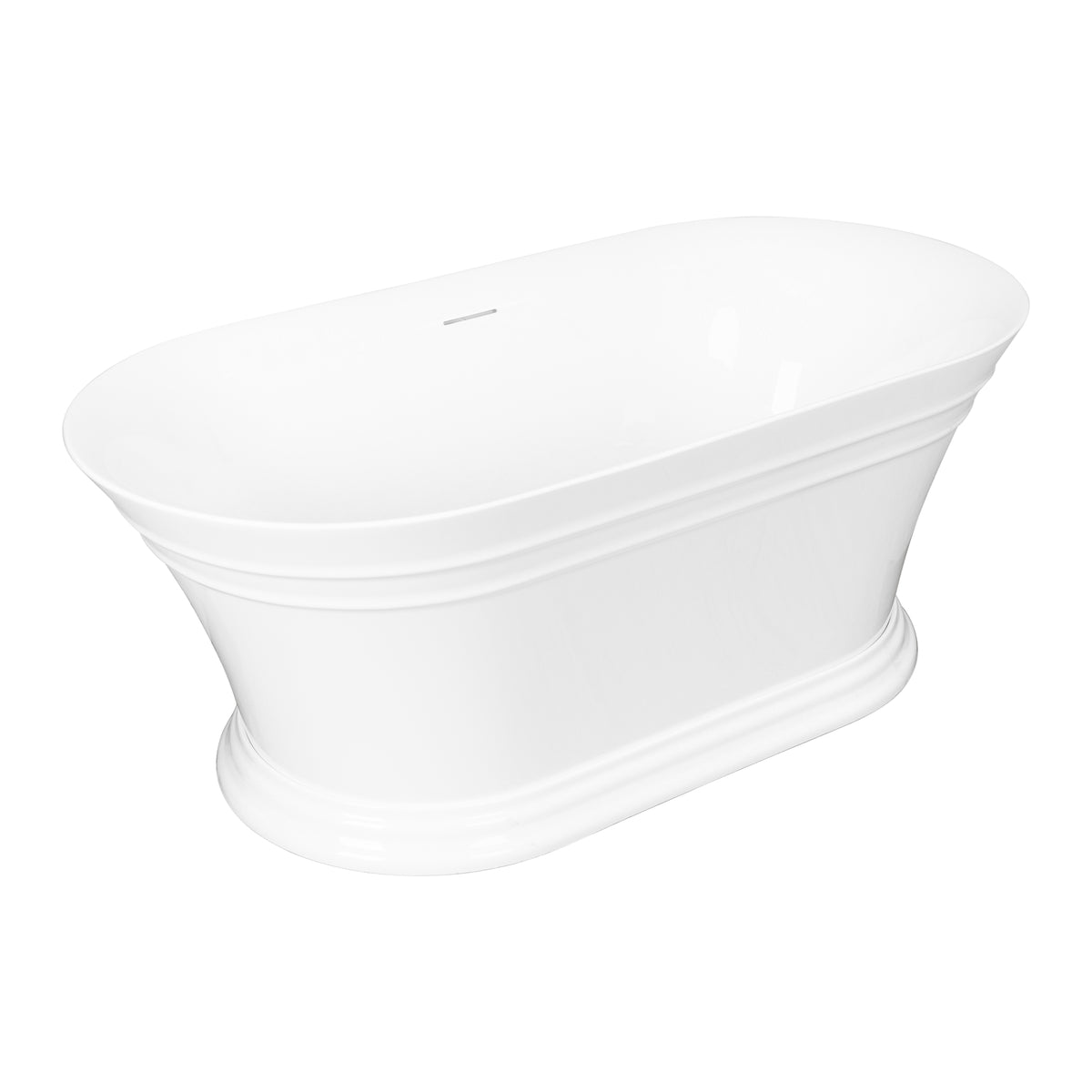 Theodore 150cm Freestanding Acrylic Bath with Overflow & Waste, Gloss White