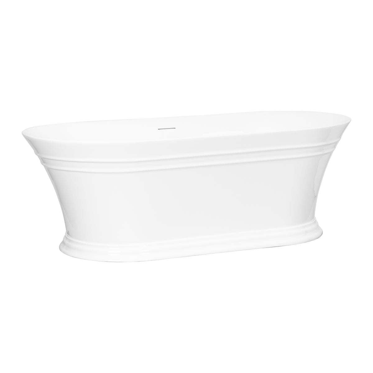 Theodore 170cm Freestanding Acrylic Bath with Overflow & Waste, Gloss White