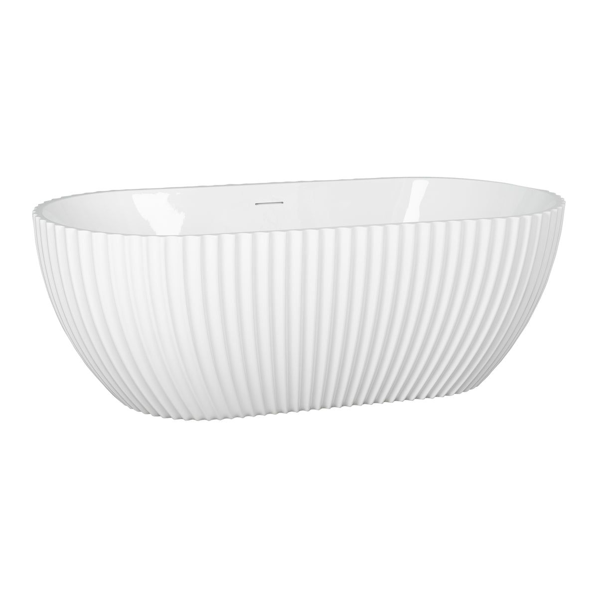 Zefir 170cm Freestanding Acrylic Bath with Overflow & Waste, Gloss White