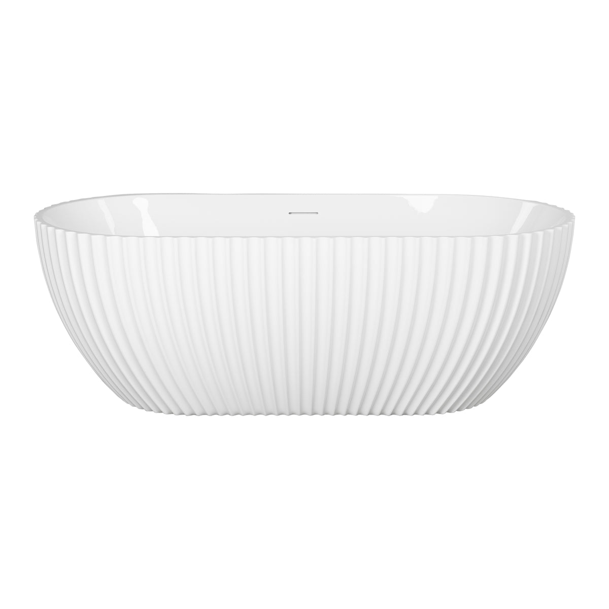 Zefir 170cm Freestanding Acrylic Bath with Overflow & Waste, Gloss White
