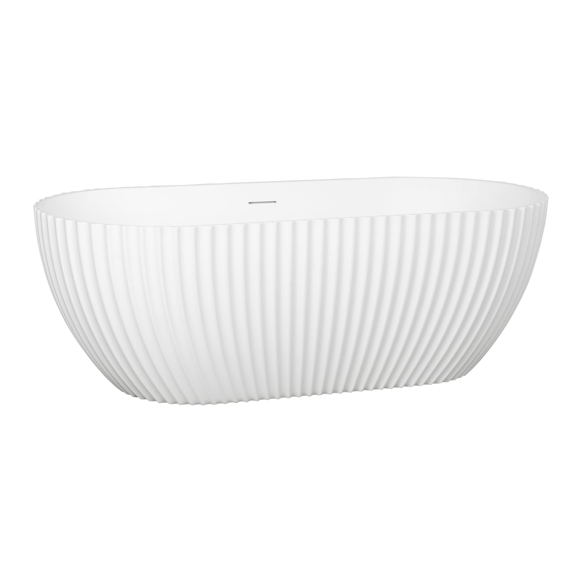 Zefir 170cm Freestanding Acrylic Bath with Overflow & Waste, Matte White