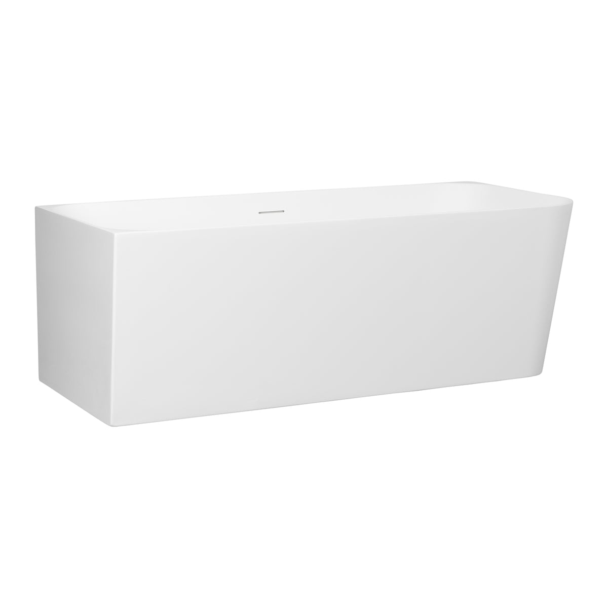Spacious 170cm Freestanding Acrylic Bath with Overflow & Waste, Matte White