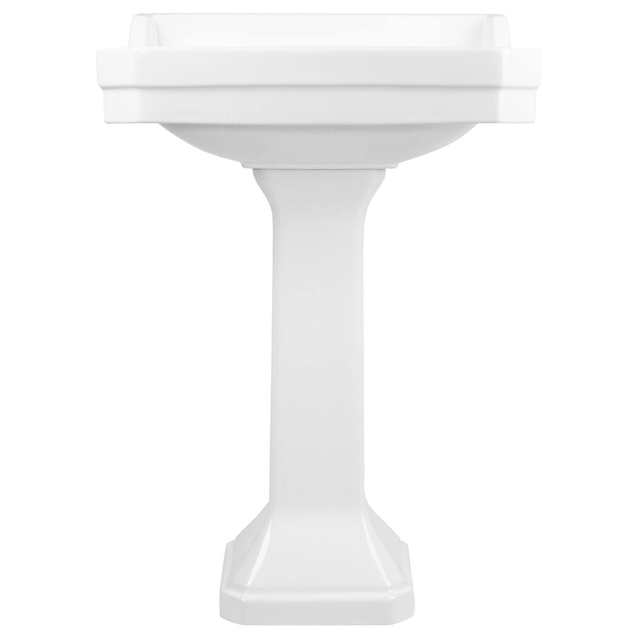 Emile 60cm 1 Tap Hole Pedestal Basin, White