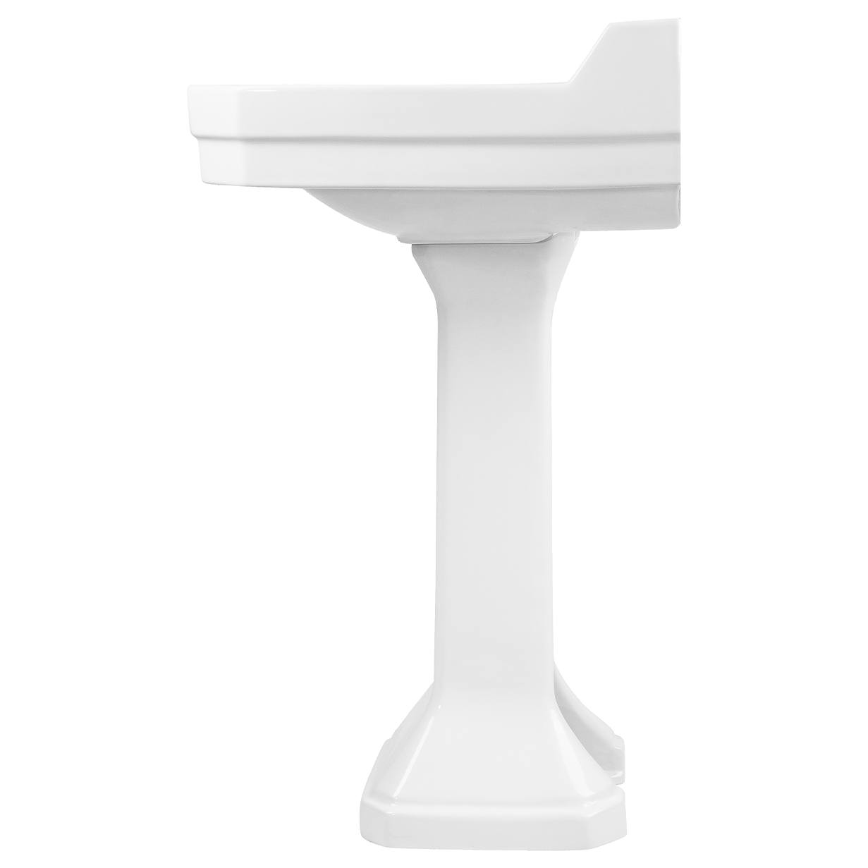 Emile 60cm 1 Tap Hole Pedestal Basin, White