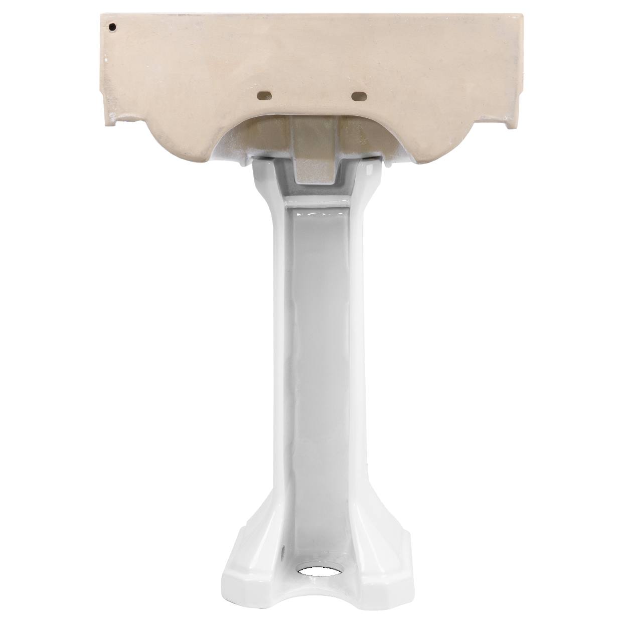 Emile 60cm 1 Tap Hole Pedestal Basin, White