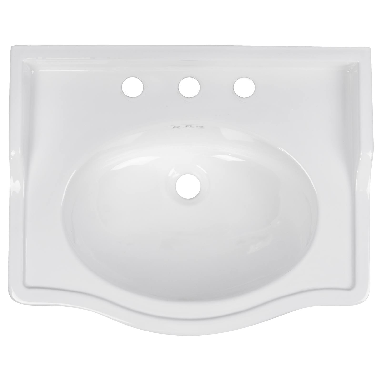 Francis 62cm 3 Tap Hole Pedestal Basin, White