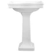 Francis 62cm 3 Tap Hole Pedestal Basin, White