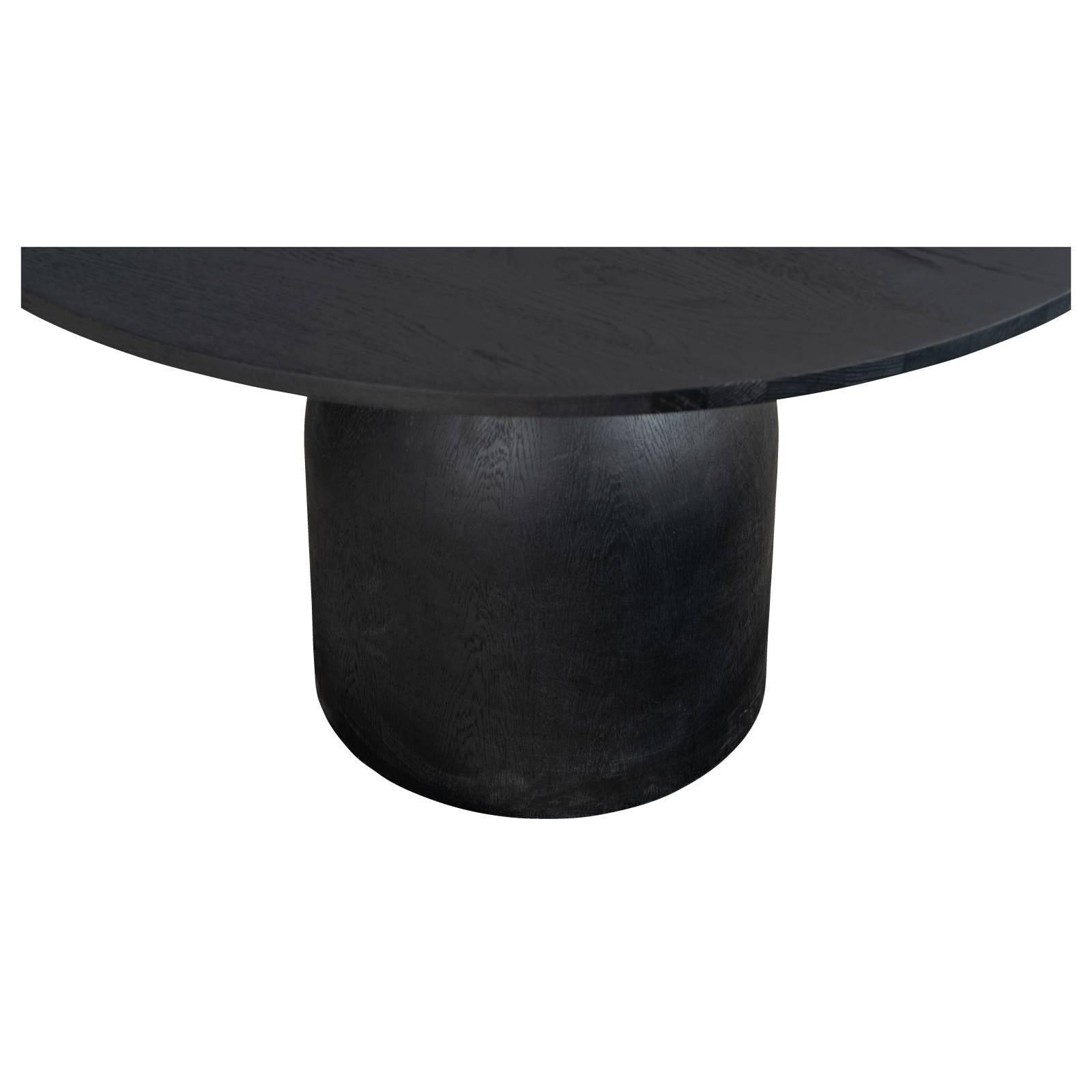 Roshan 120cm Round Oak Top Dining Table, Black