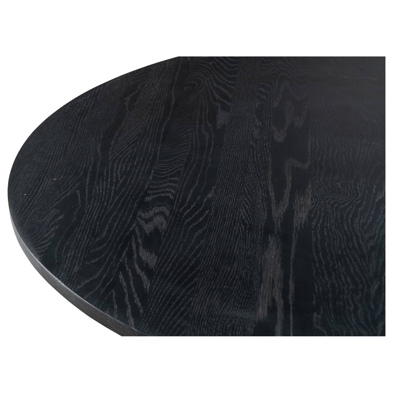 Roshan 120cm Round Oak Top Dining Table, Black