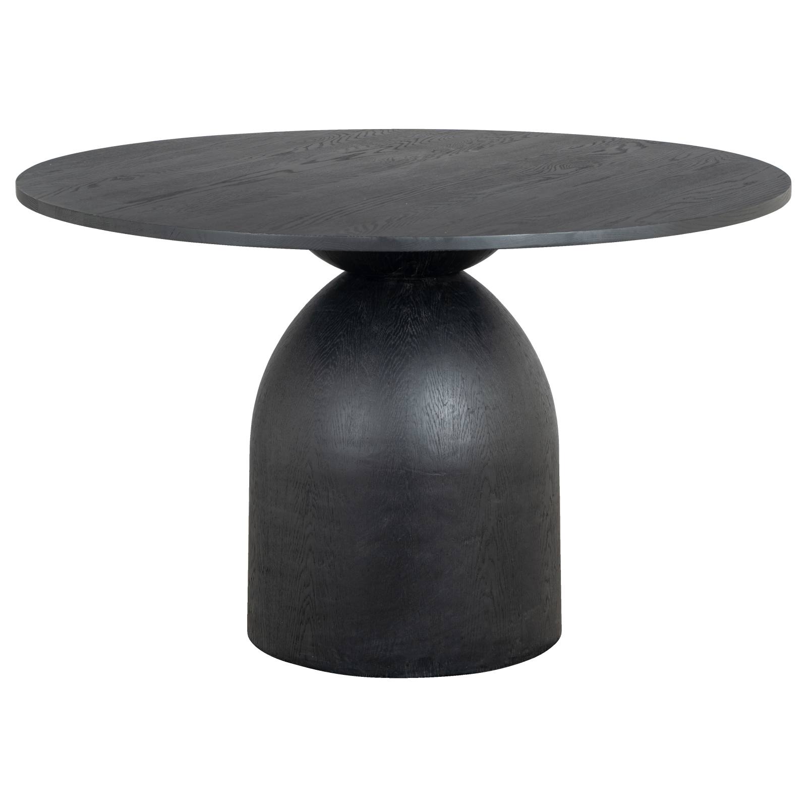 Roshan 120cm Round Oak Top Dining Table, Black
