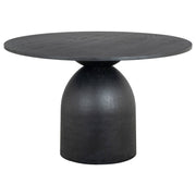 Roshan 120cm Round Oak Top Dining Table, Black