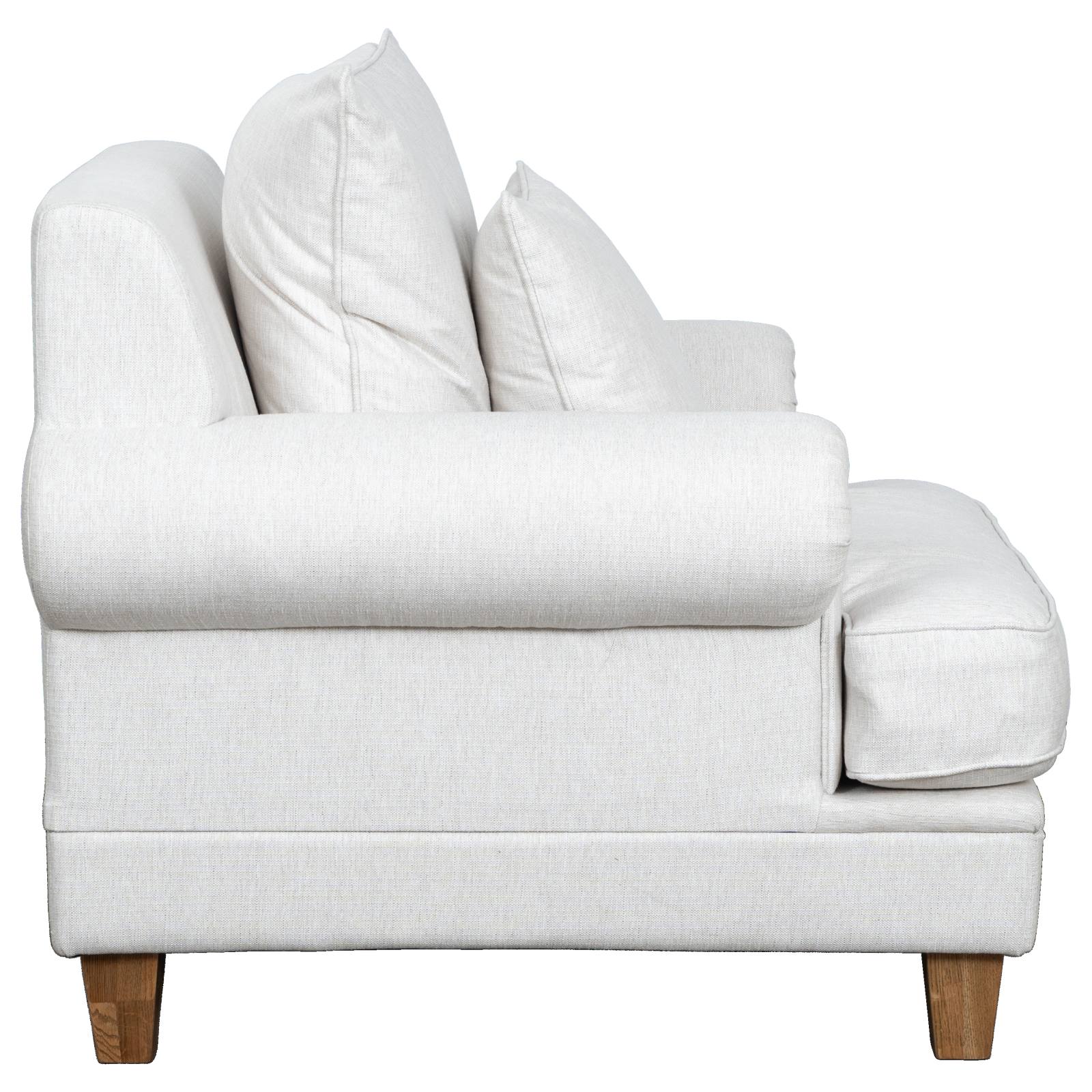Laura Fabric Armchair, Pearl White