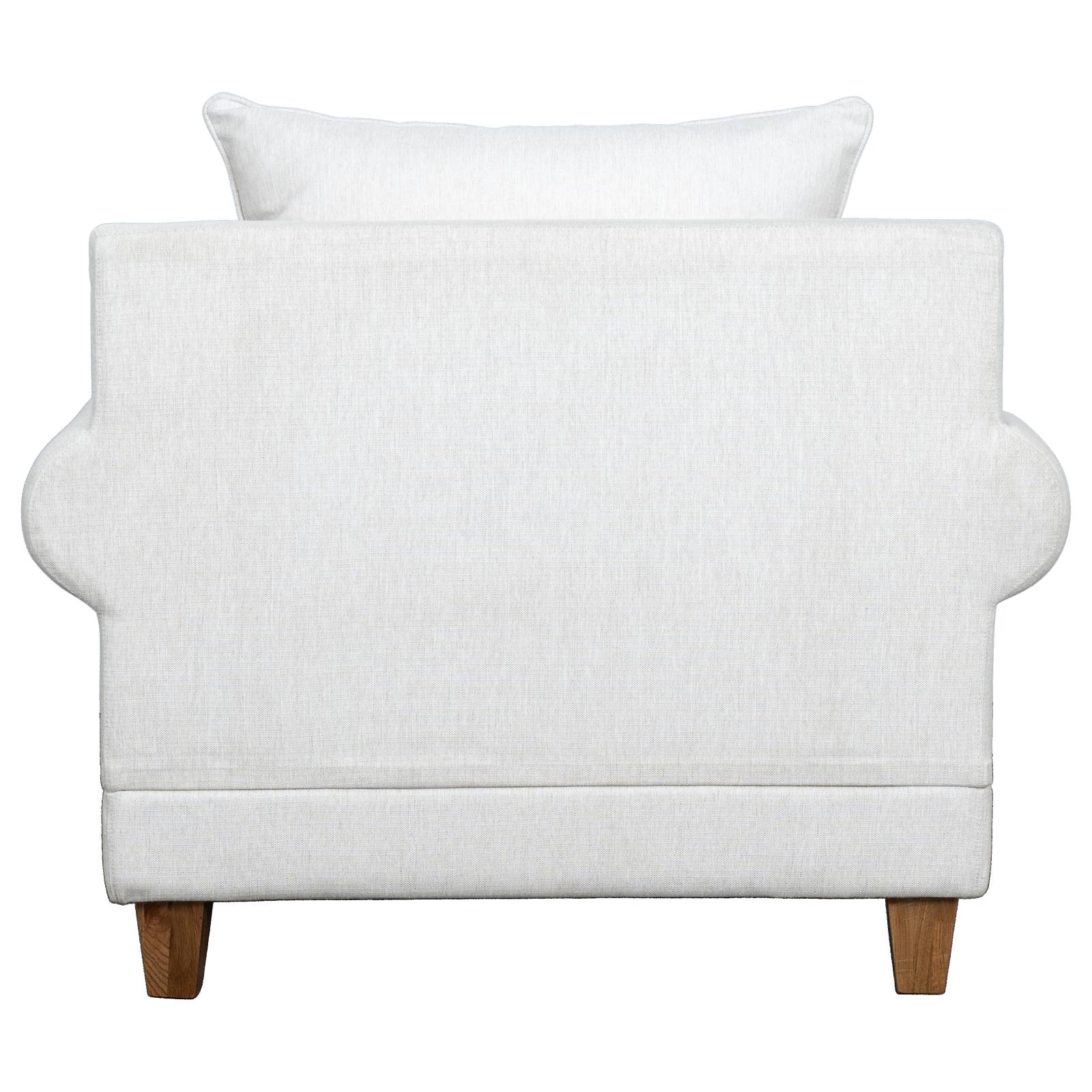 Laura Fabric Armchair, Pearl White