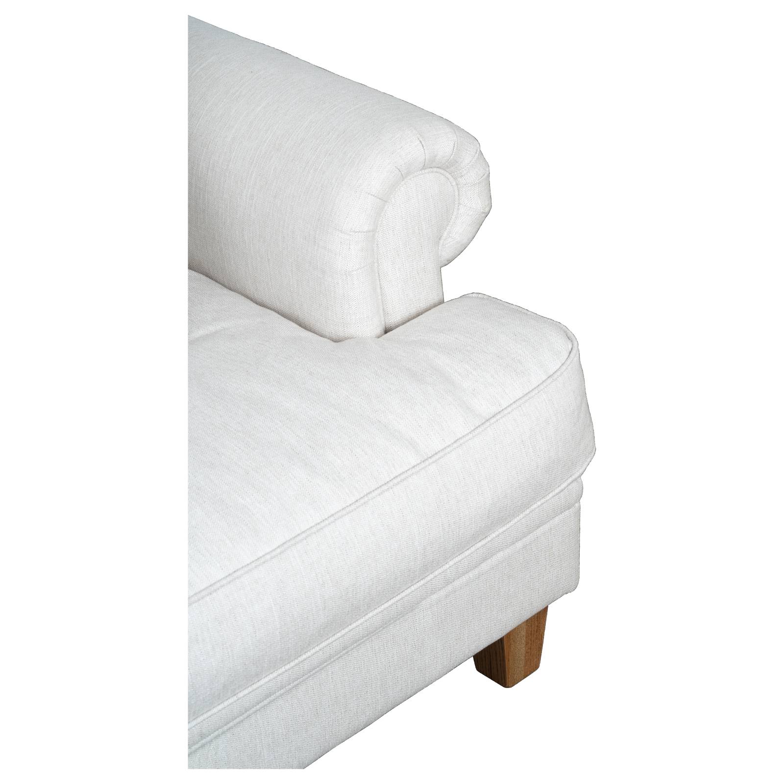 Laura Fabric Armchair, Pearl White