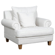 Laura Fabric Armchair, Pearl White