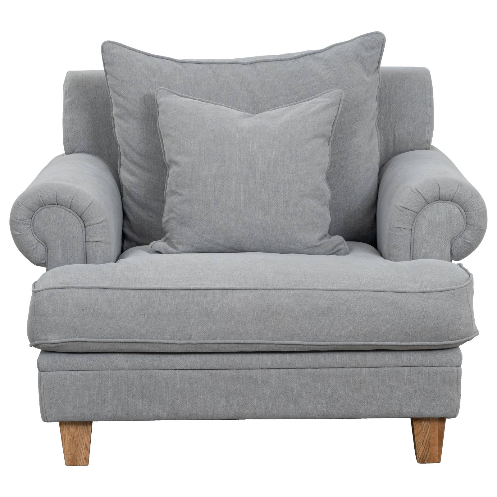 Laura Fabric Armchair, Stone Grey