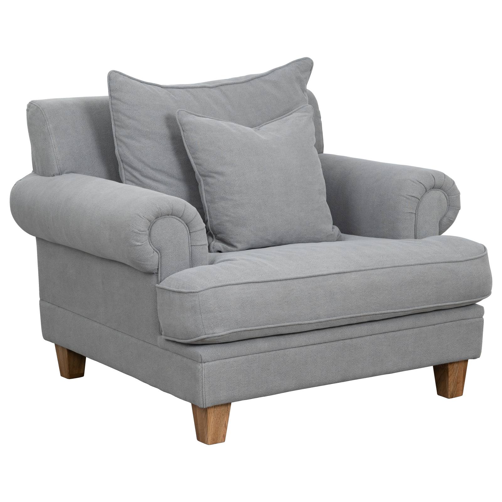 Laura Fabric Armchair, Stone Grey