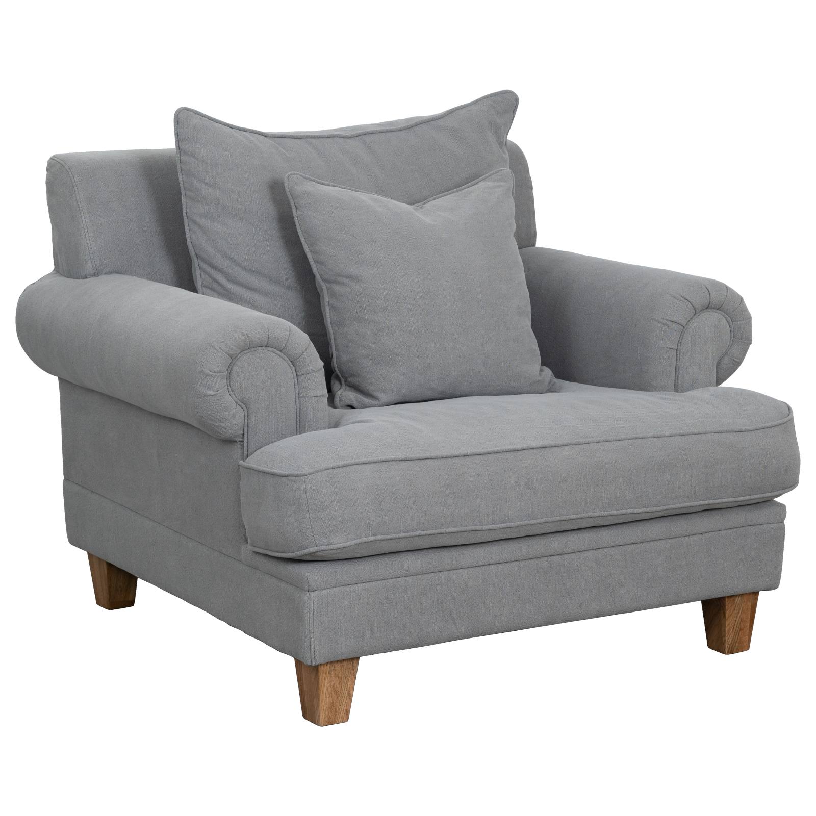 Laura Fabric Armchair, Stone Grey