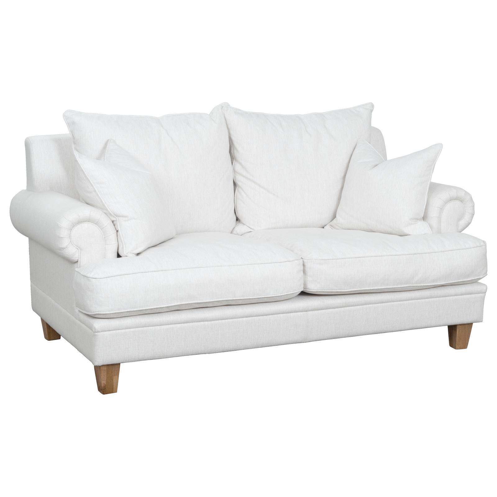 Laura 2 Seater Fabric Sofa, Pearl White