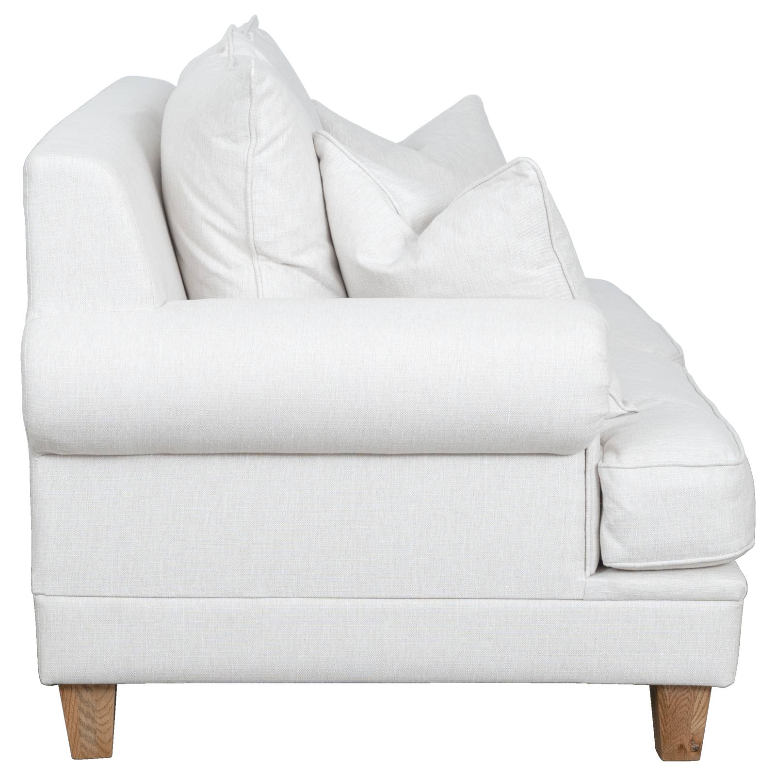 Laura 2 Seater Fabric Sofa, Pearl White